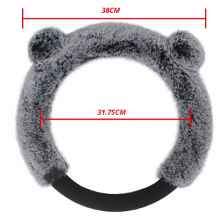 Winter Plush Fur Cute Warm Long Wool Plush Car Steering Wheel Covers Universal 37-38 Cm/15inch Steering Wheel Cover